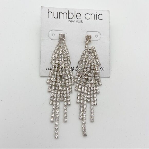 🍭4/$20 Rhinestone waterfall earrings - Picture 1 of 4